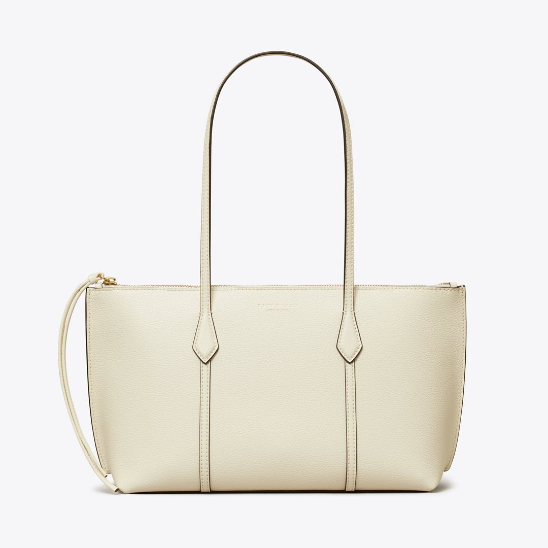 Tory Burch Small Perry Zip Tote Warm White