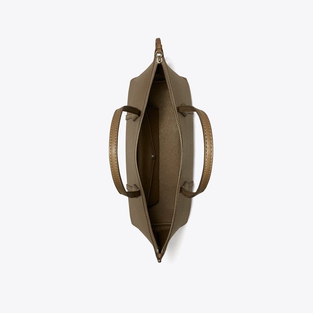 Tory Burch Small Perry Zip Tote Wild Mushroom