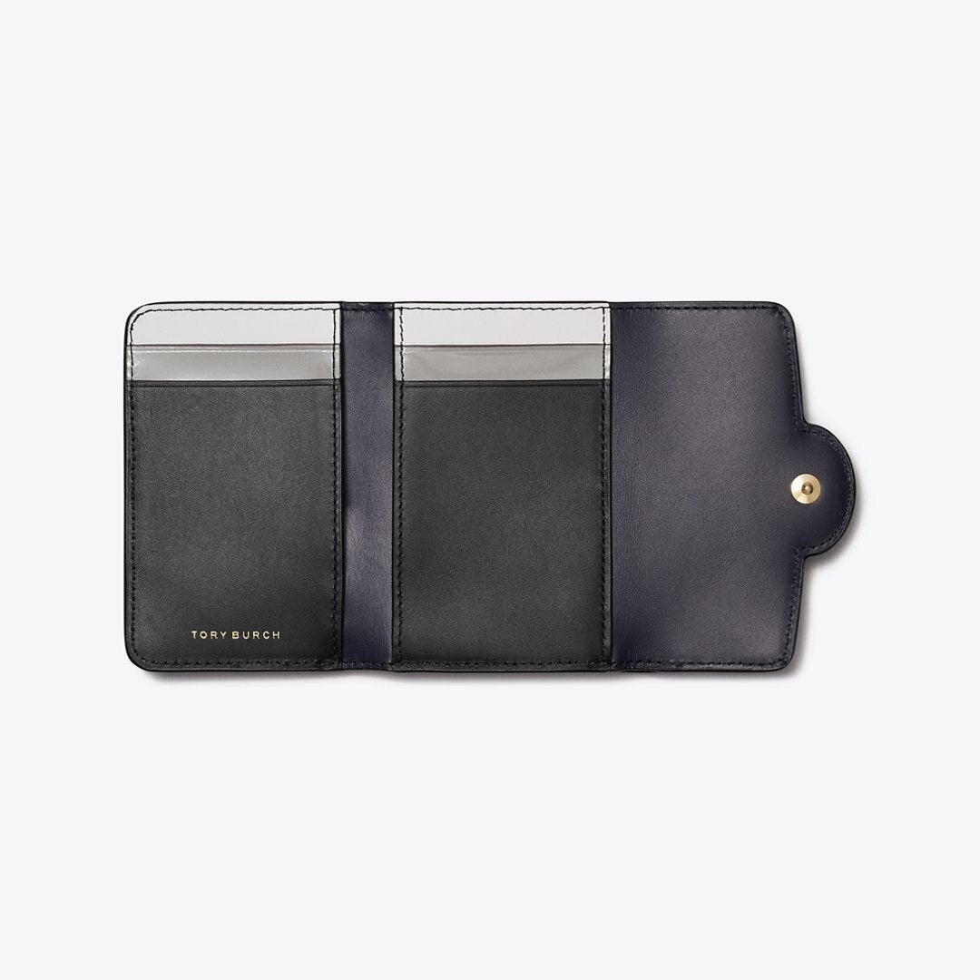 Tory Burch Small Robinson Pebbled Wallet Black