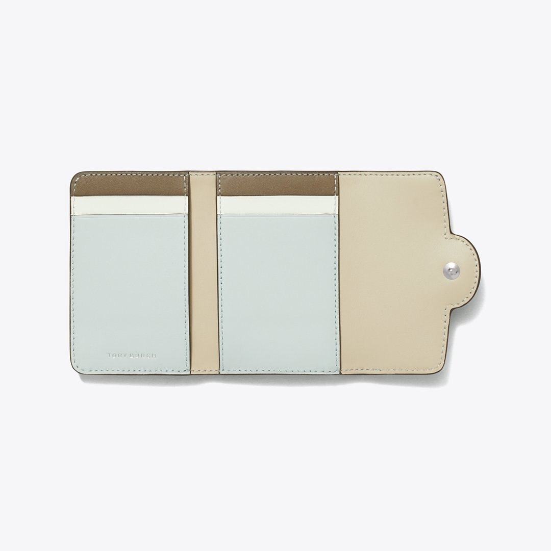 Tory Burch Small Robinson Pebbled Wallet Sea