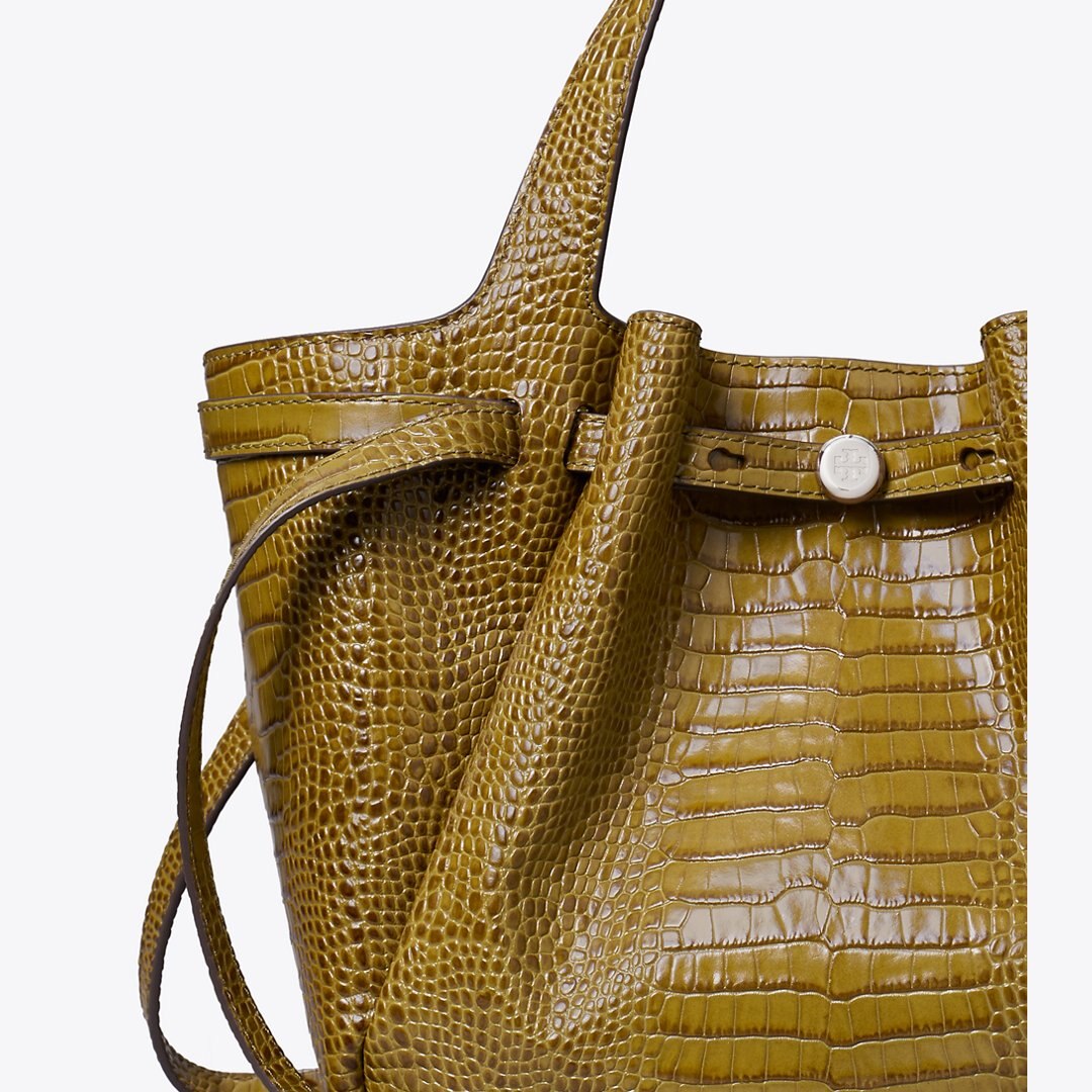 Tory Burch Small Romy Croc-Embossed Tote Shroom