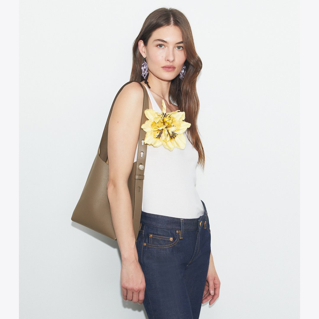 Tory Burch Small Romy Hobo Bag Wild Mushroom