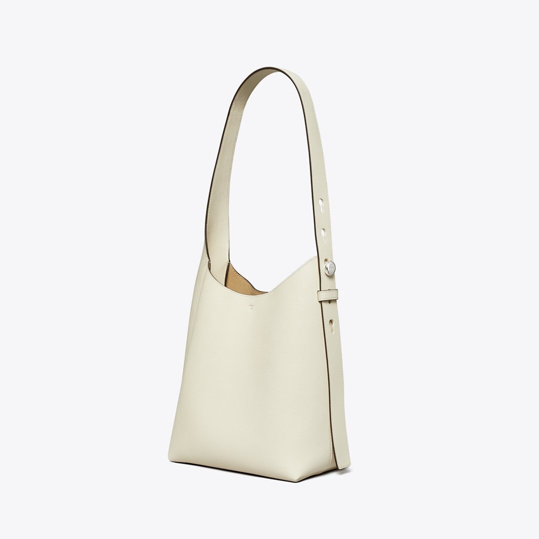 Tory Burch Small Romy Hobo Bag Light Cream