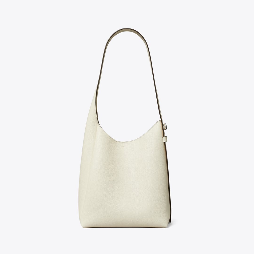 Tory Burch Small Romy Hobo Bag Light Cream