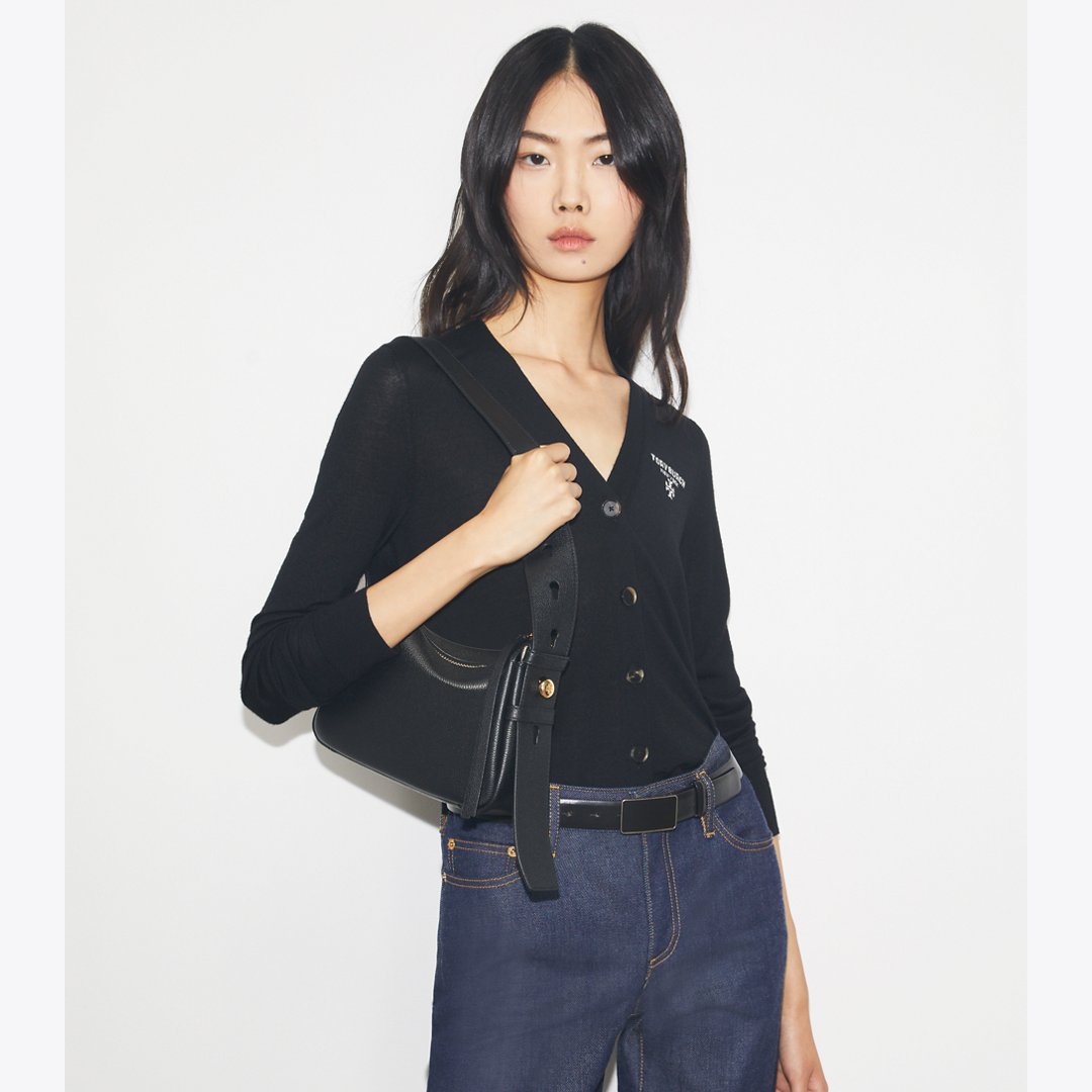 Tory Burch Small Romy Shoulder Bag Black