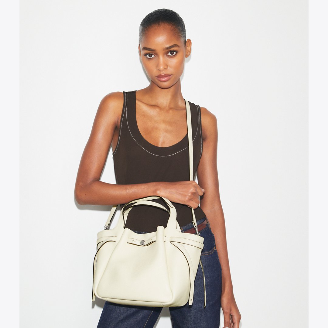 Tory Burch Small Romy Tote Light Cream