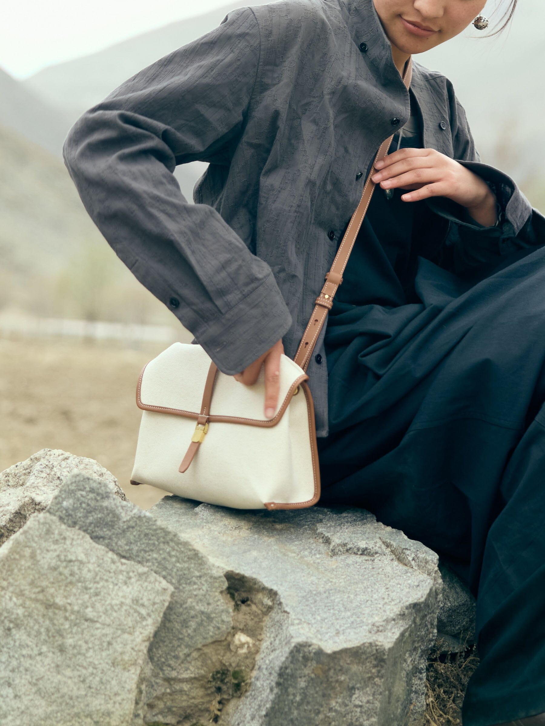 Songmont Small Shan Satchel Bag Canvas