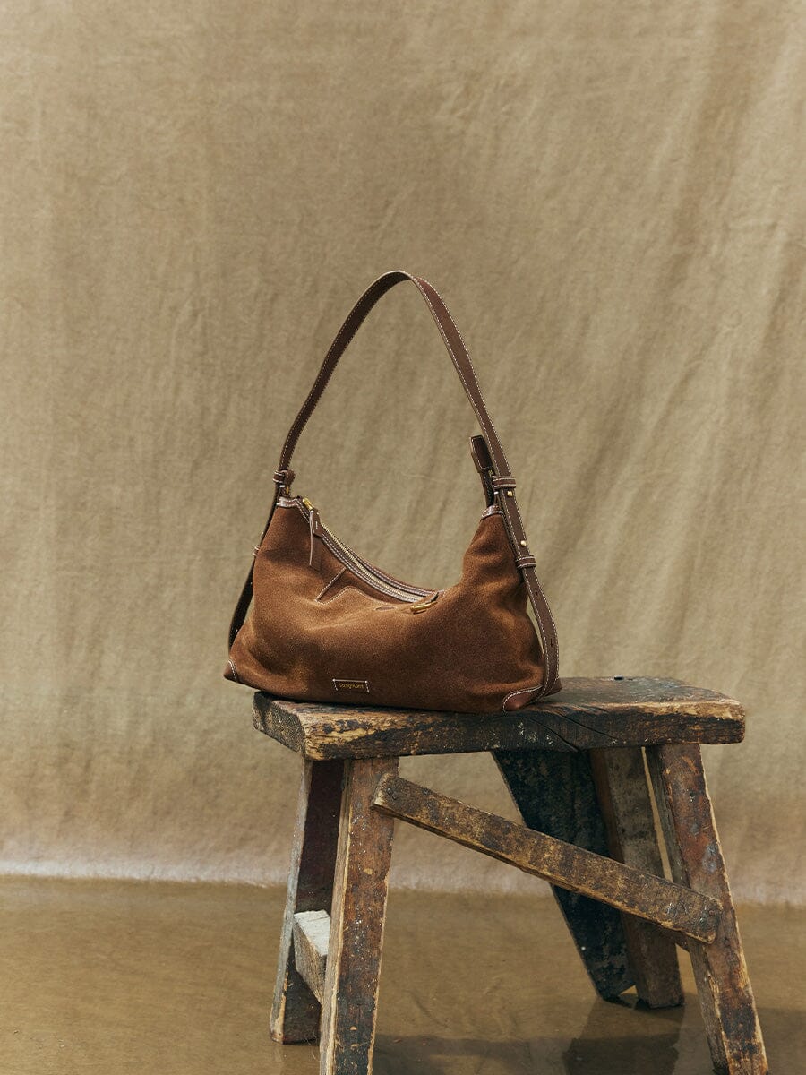 Songmont Small Yore Hobo Bag (Minimal Version) Sandal Suede