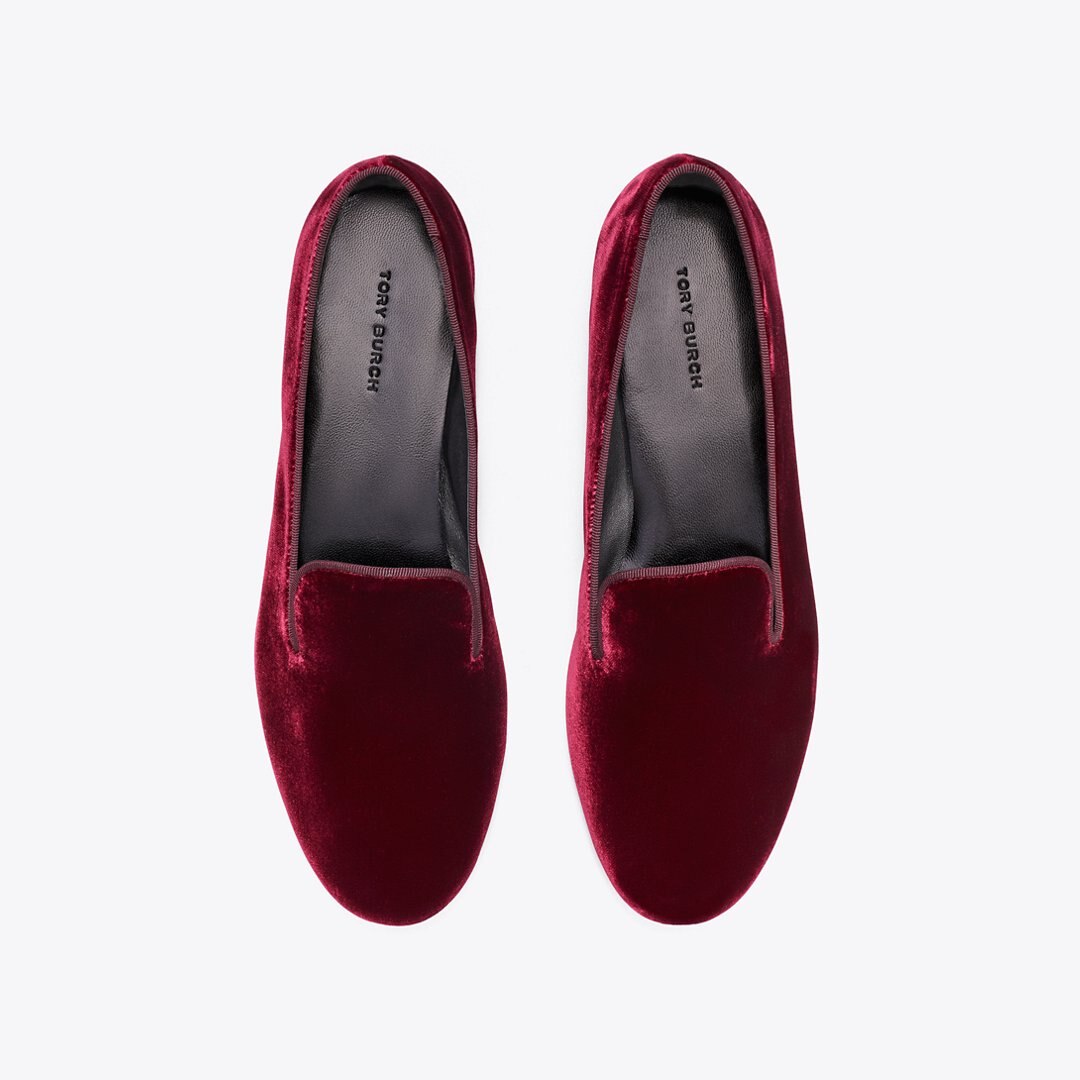 Tory Burch Smoking Slipper DARK CARMINE