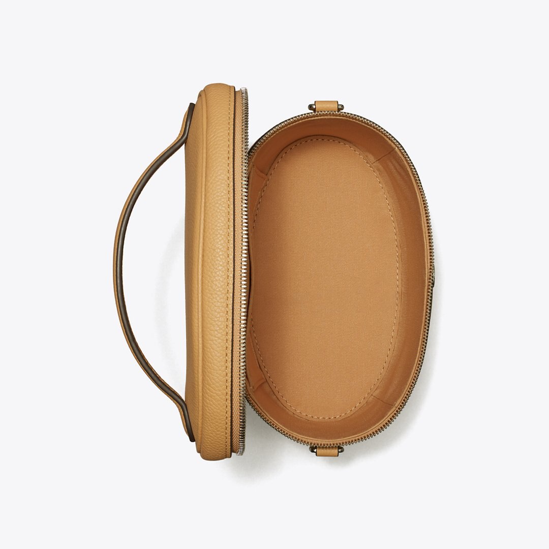 Tory Burch Soft Pebbled Vanity Case Biscotti