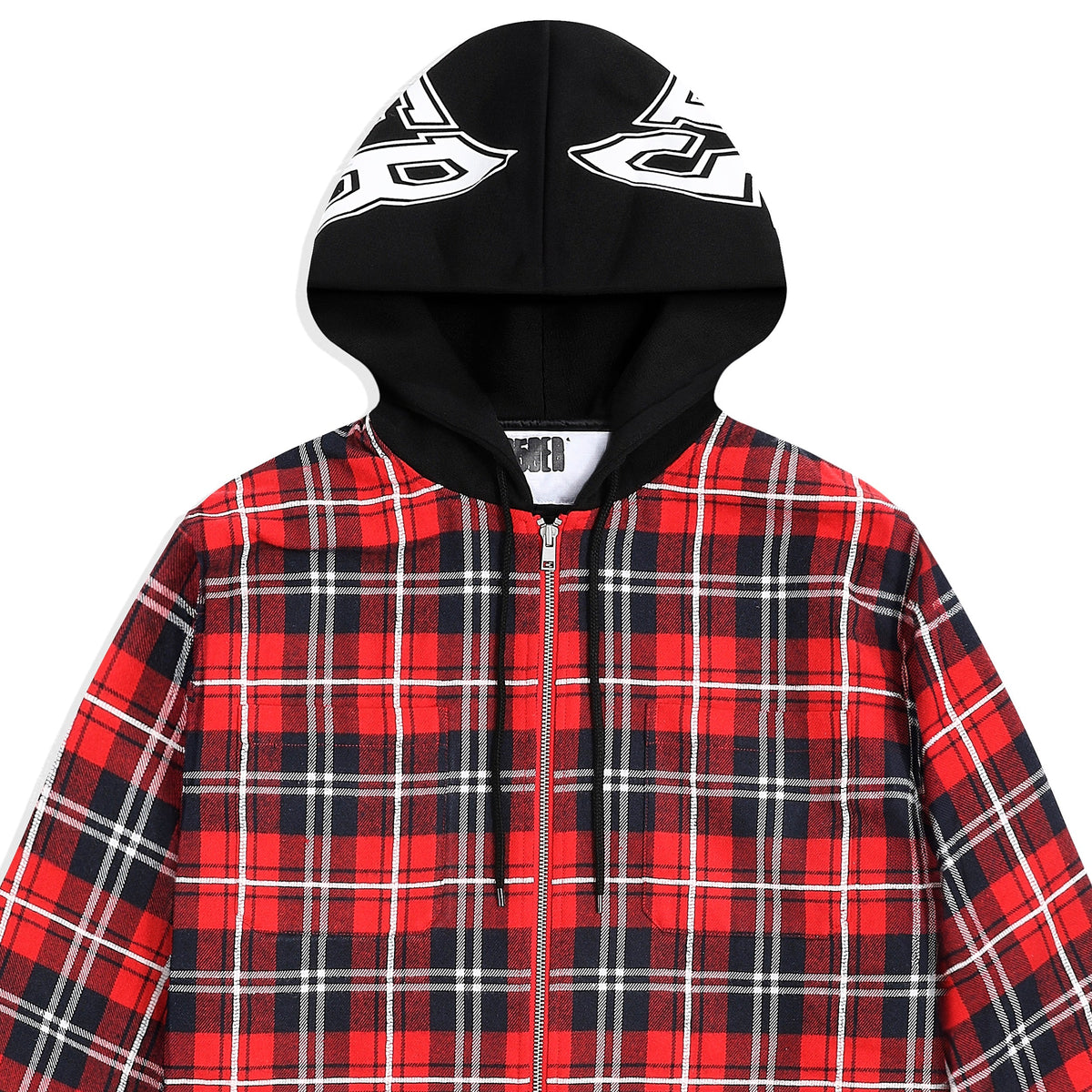 Sp5der Hooded ZIP Flannel Shirt Jacket