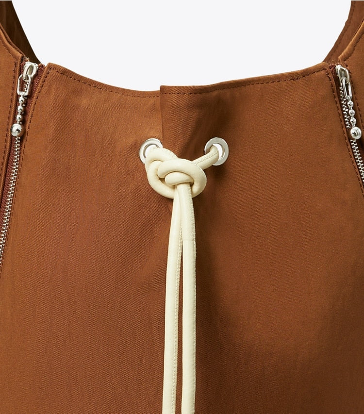 Spaghetti Strap Large Zip Bucket Bag BOURBON VANILLA / French Cream BOURBON VANILLA / French Cream