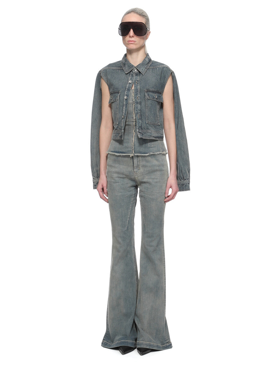 Rick Owens Cape Sleeve Cropped Outershirt