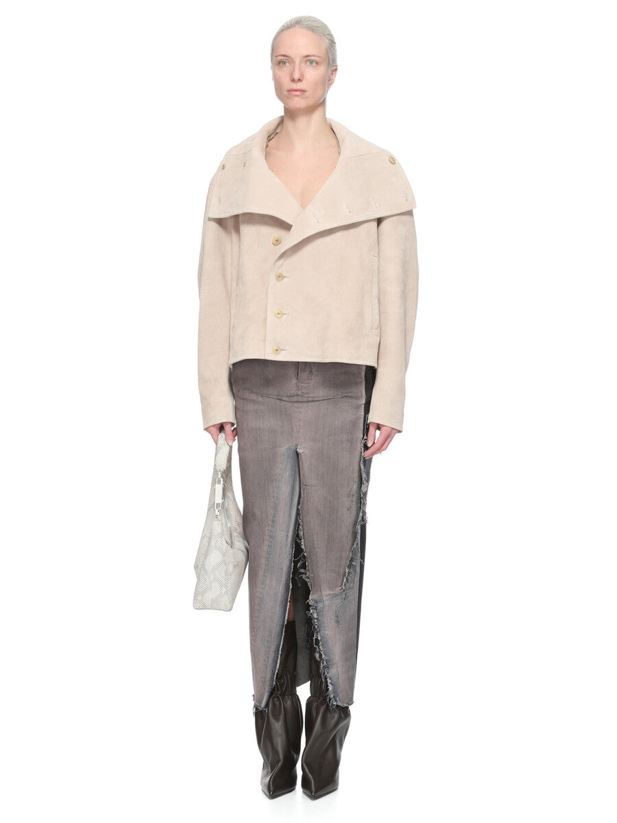 Rick Owens Denim Sliced Skirt