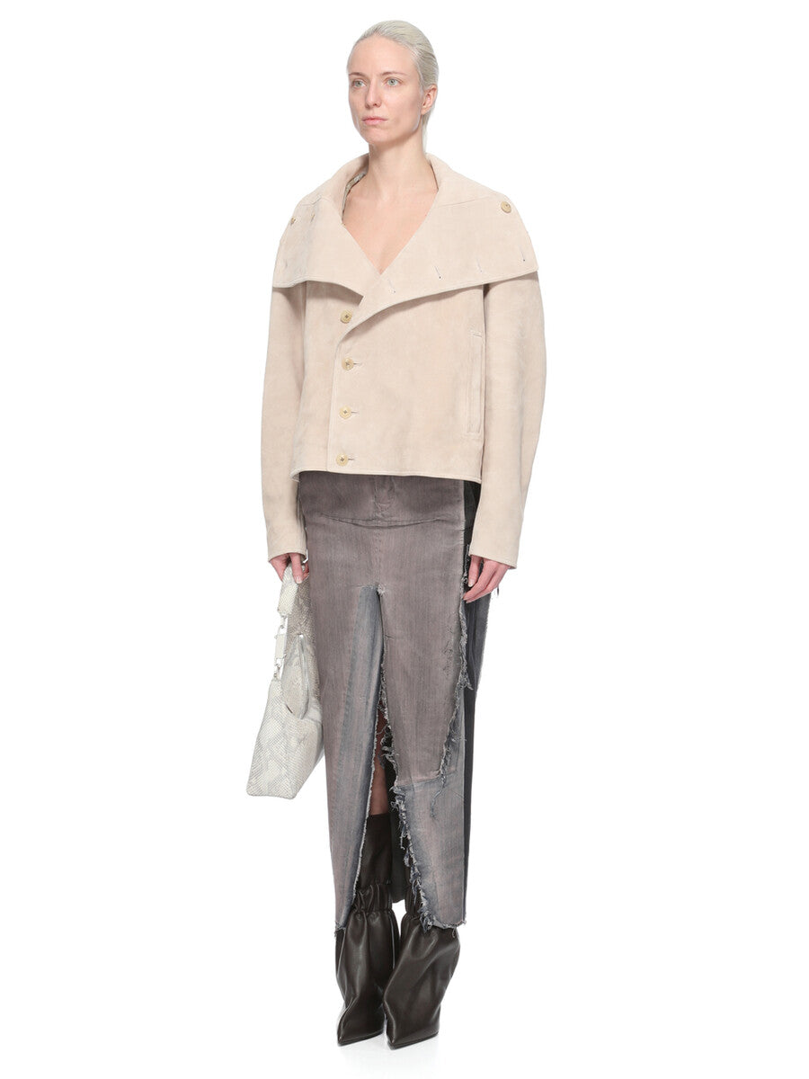 Rick Owens Denim Sliced Skirt