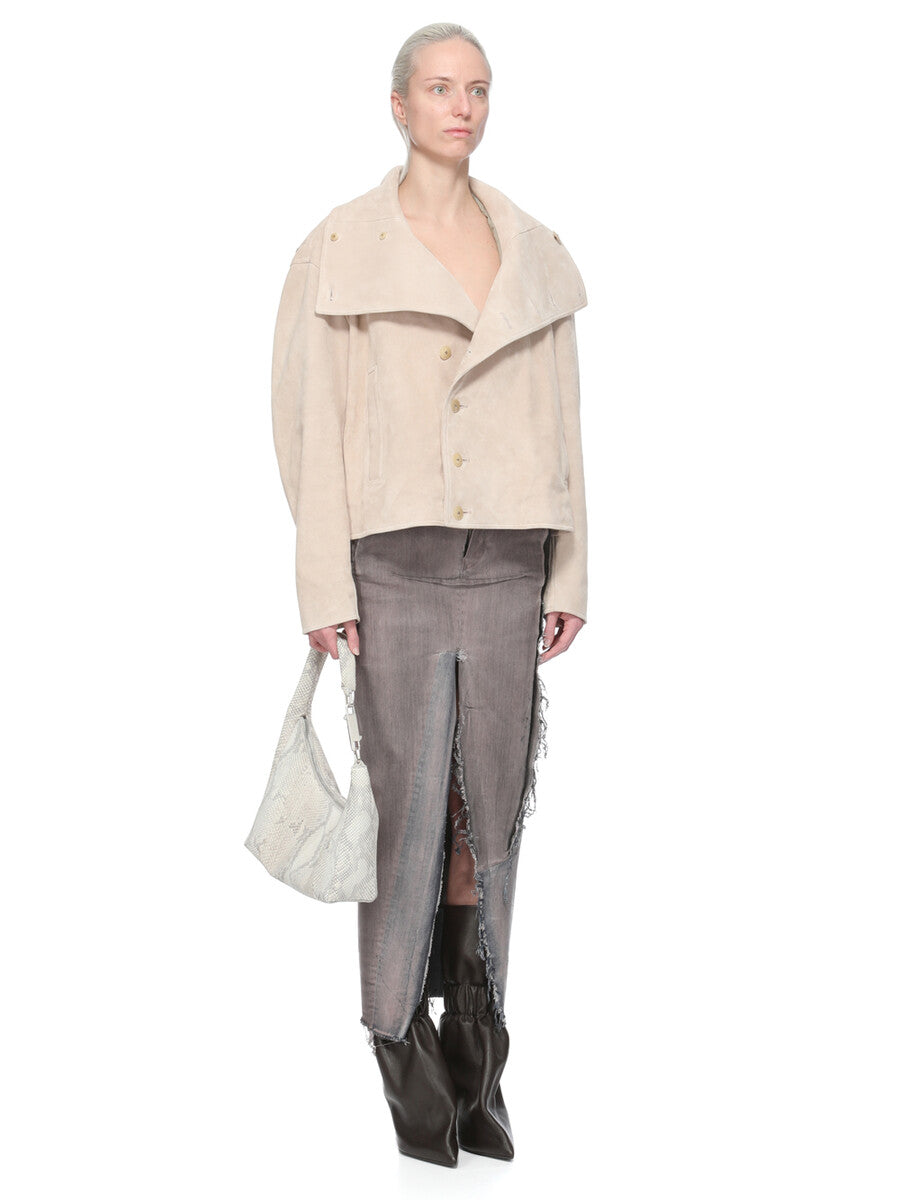 Rick Owens Denim Sliced Skirt