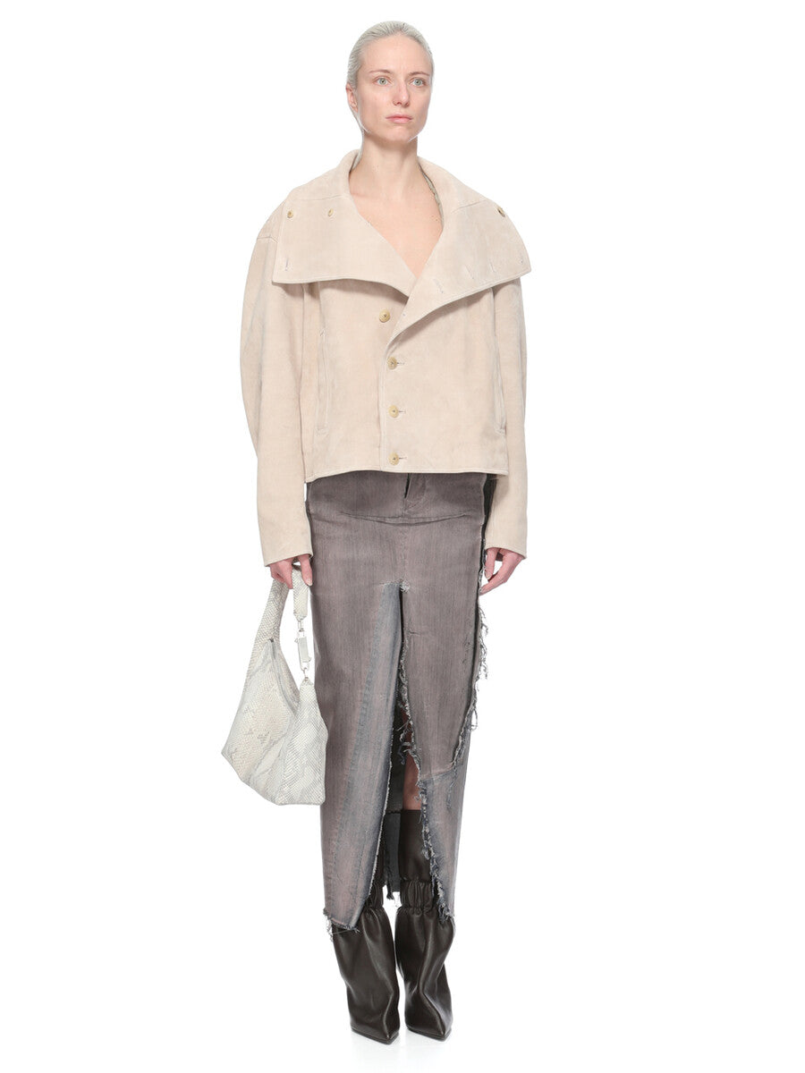 Rick Owens Denim Sliced Skirt
