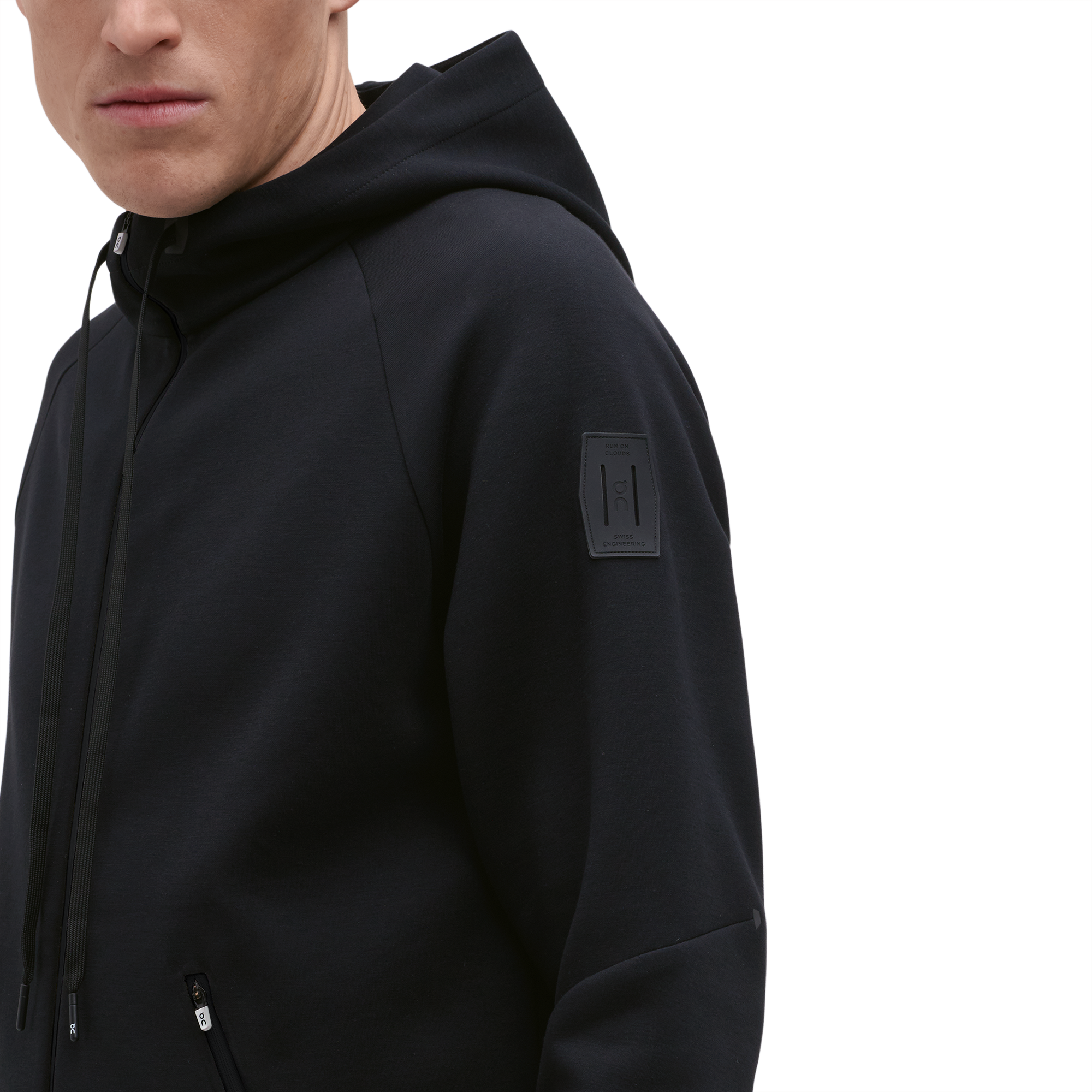 On Zipped Hoodie Black