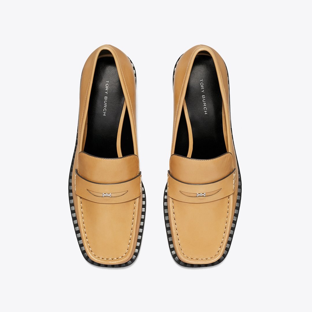Tory Burch Square-Toe Loafer HONEYCOMB TAN