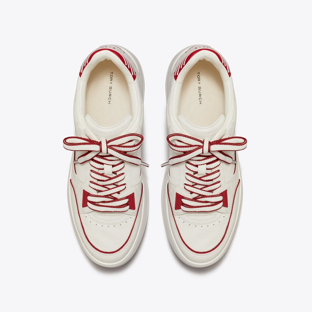 Tory Burch Stage Sneaker BLANC / BLANC / TORY RED