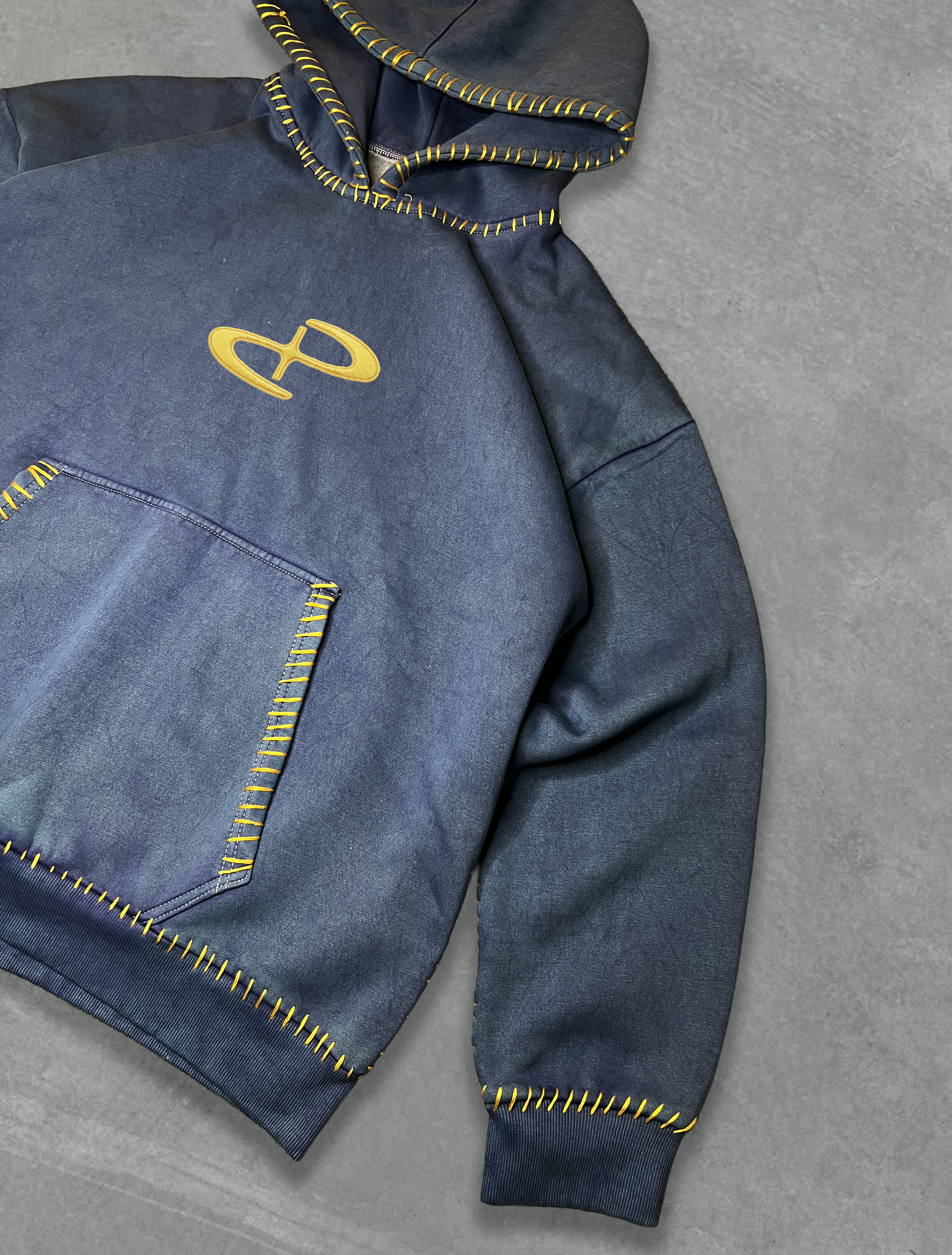 KANTHA INDIGO HOODIE