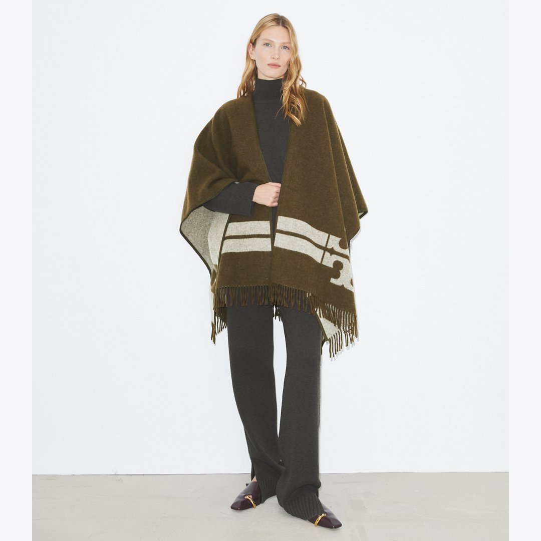 Tory Burch Striped Cape Chocolate