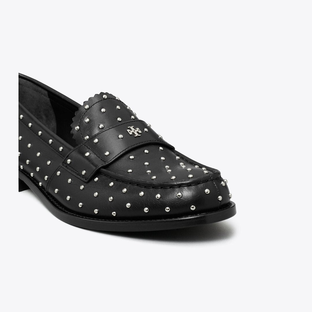 Tory Burch Studded Classic Loafer PERFECT BLACK / SILVER