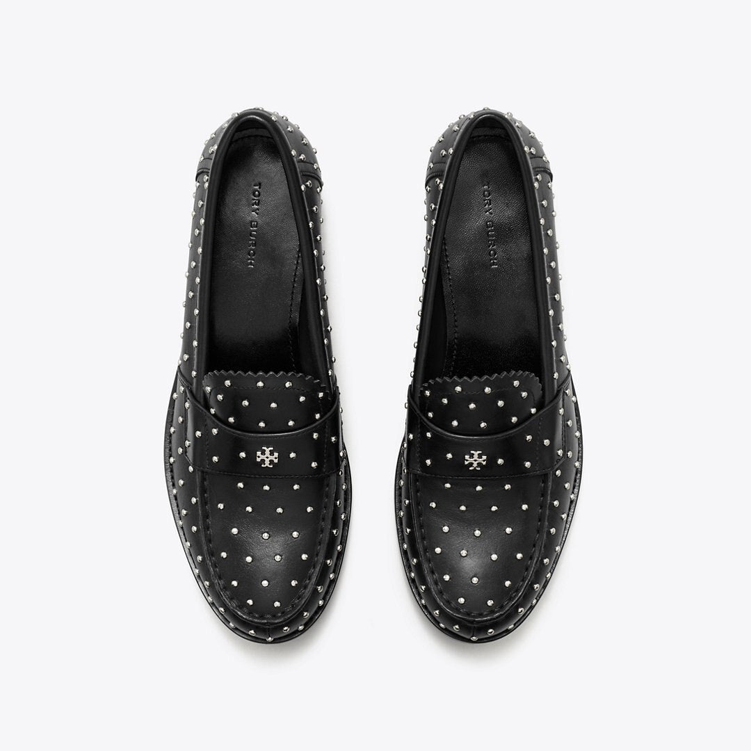 Tory Burch Studded Classic Loafer PERFECT BLACK / SILVER
