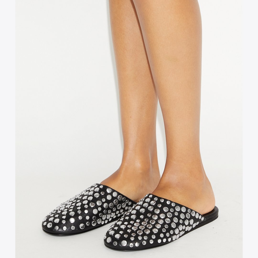 Tory Burch Studded Mule PERFECT BLACK / SILVER