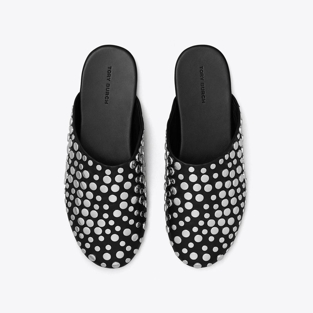 Tory Burch Studded Mule PERFECT BLACK / SILVER