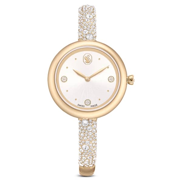 Swarovski Sublima Bangle Watch Swiss Made Metal Bracelet Gold Tone Champagne Gold-Tone Finish SW5734635
