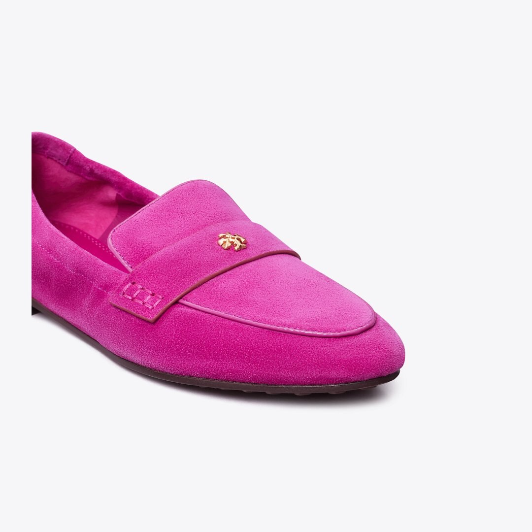 Tory Burch Suede Ballet Loafer Fuchsia