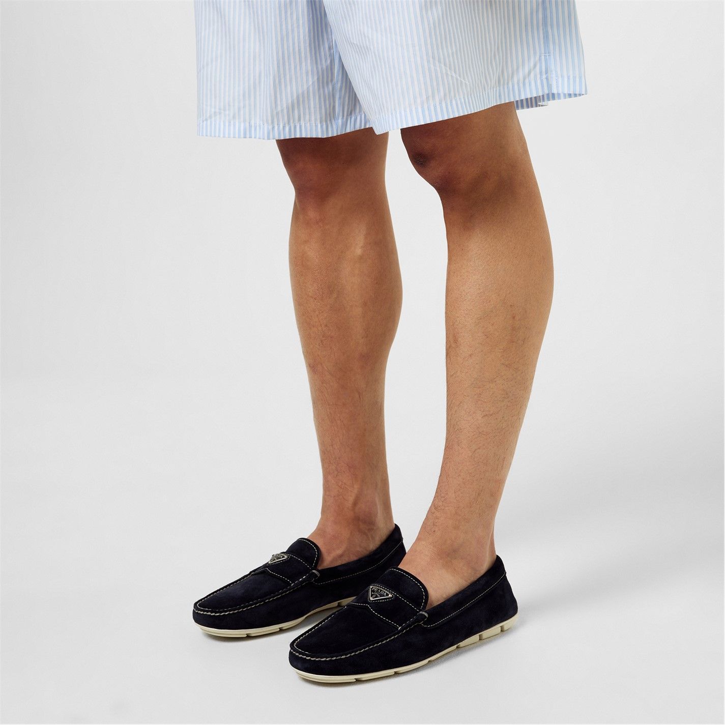 Suede Driving Loafers Navy