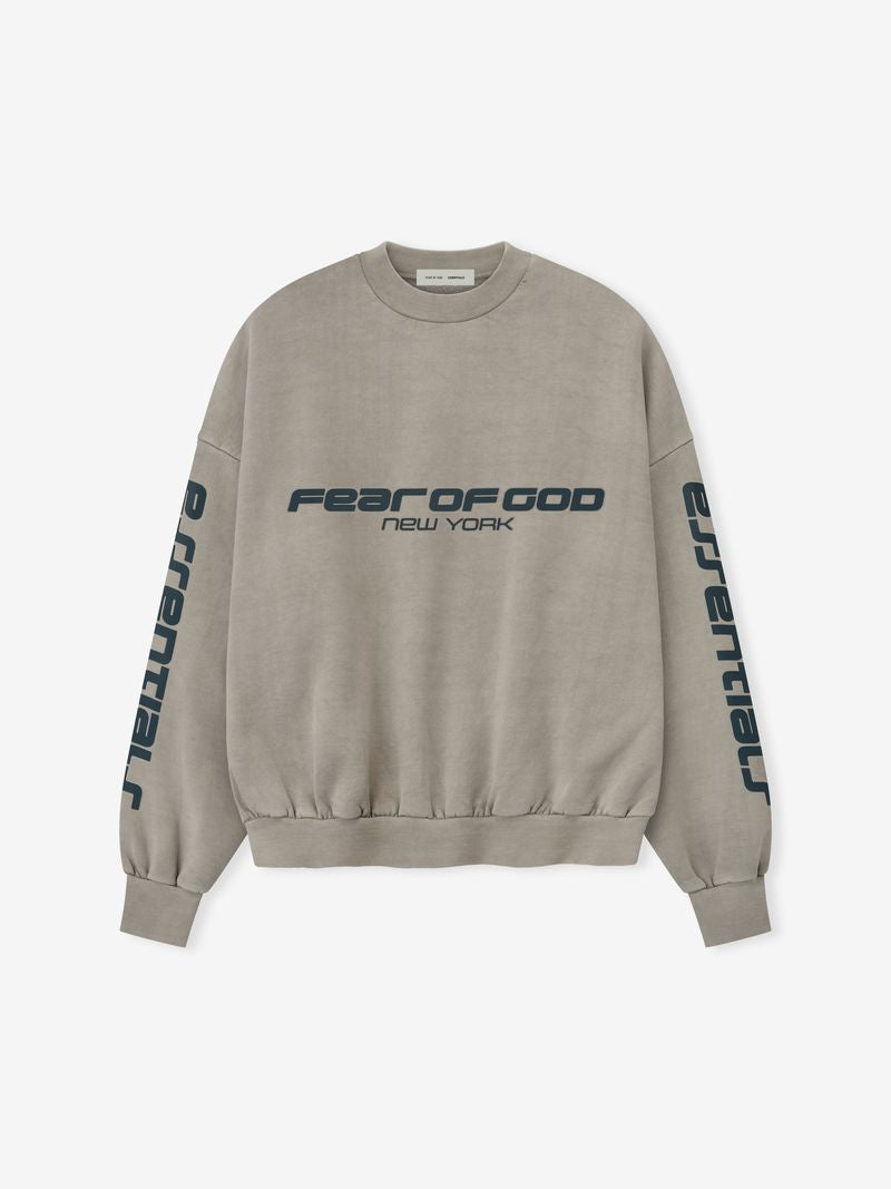 Essentials Heavy Fleece Cropped Relaxed Sweatshirt Smoke Grey