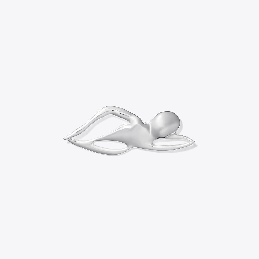 Tory Burch Swimmer Brooch Light Silver