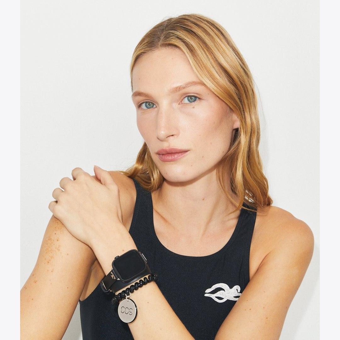 Tory Burch T Double Wrap Band for Apple Watch BLACK