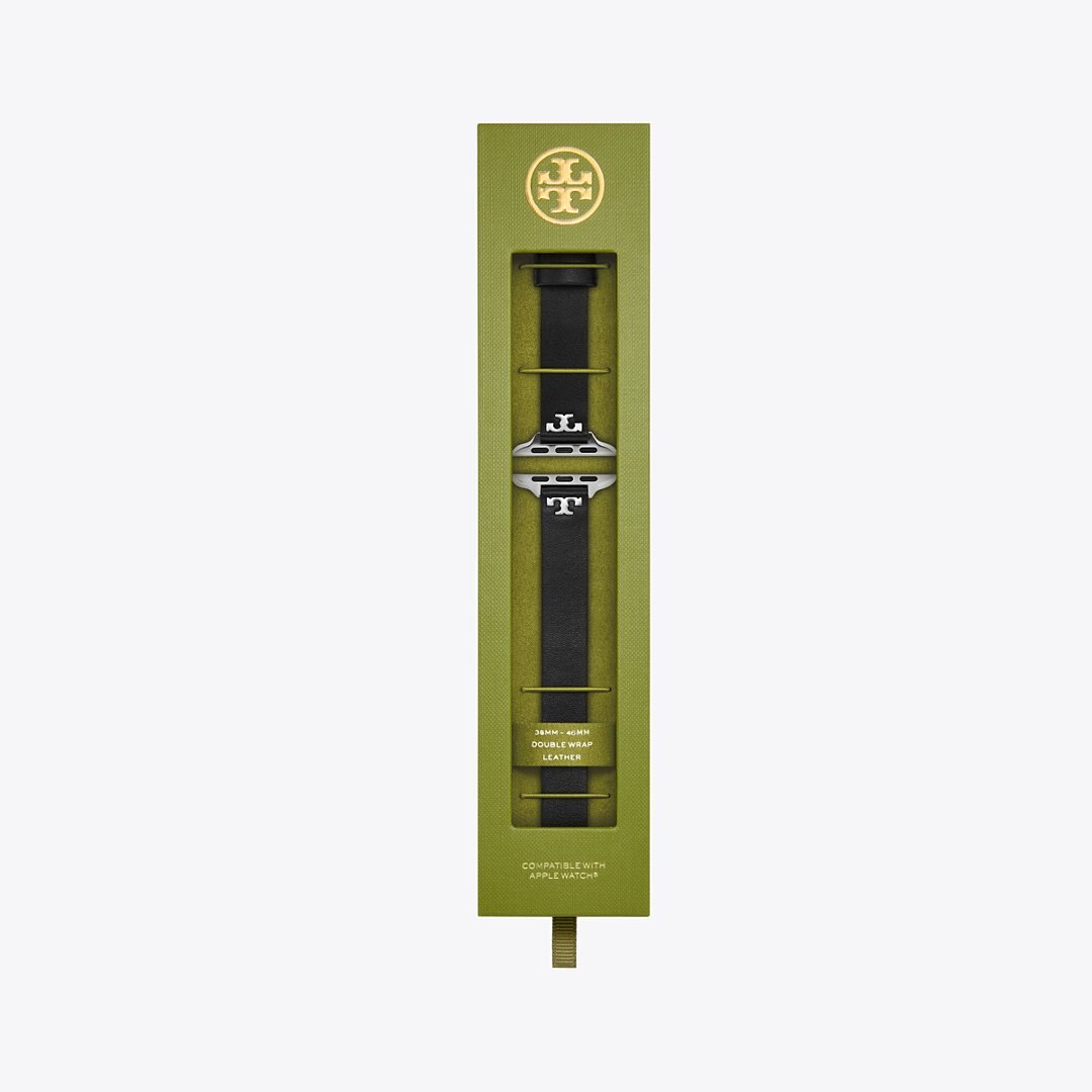 Tory Burch T Double Wrap Band for Apple Watch BLACK