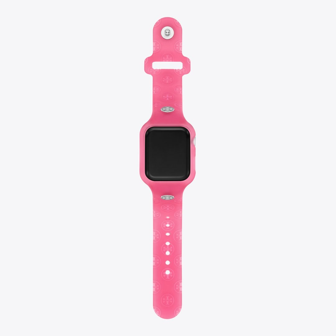 Tory Burch T Monogram Band for Apple Watch RASPBERRY