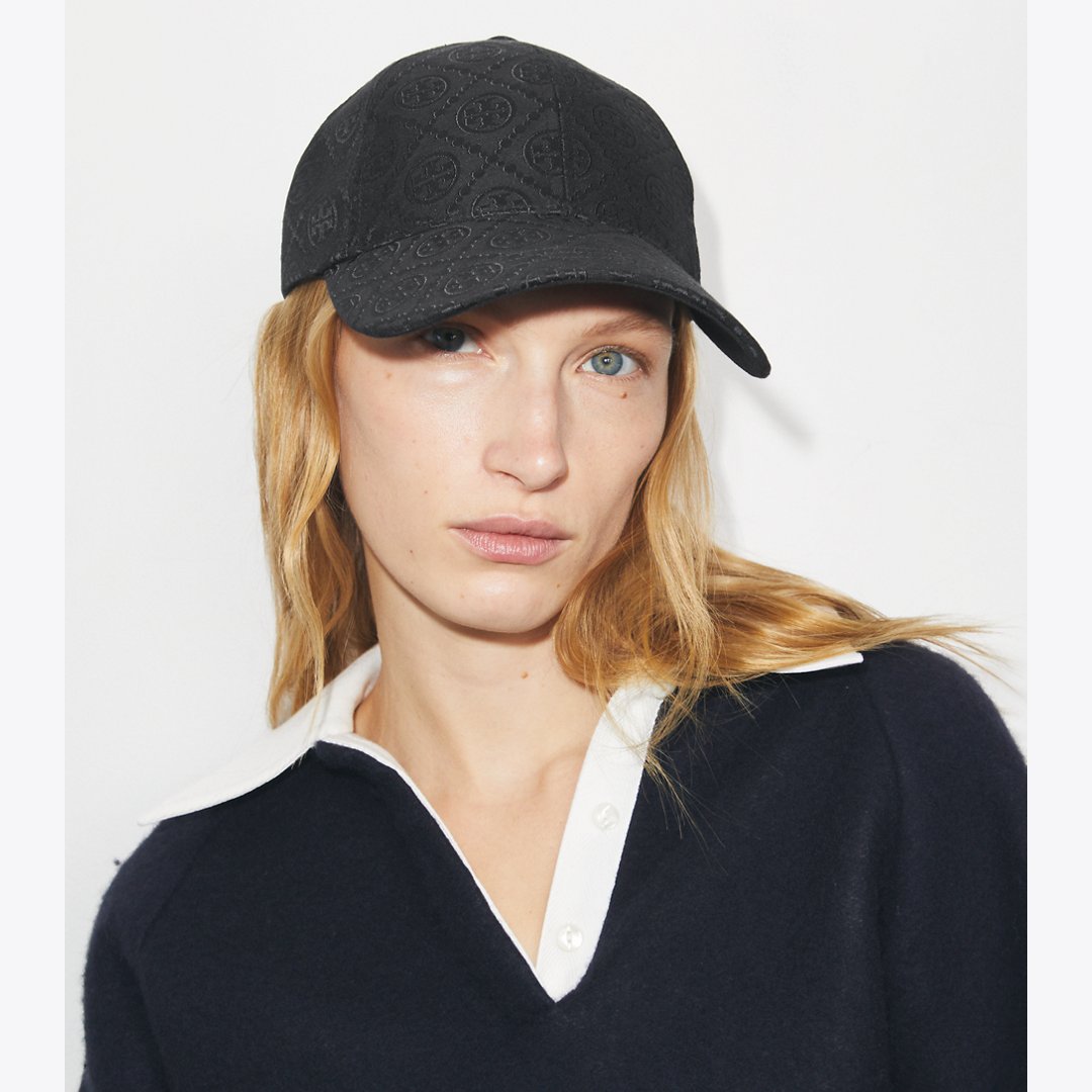 Tory Burch T Monogram Baseball Cap Black