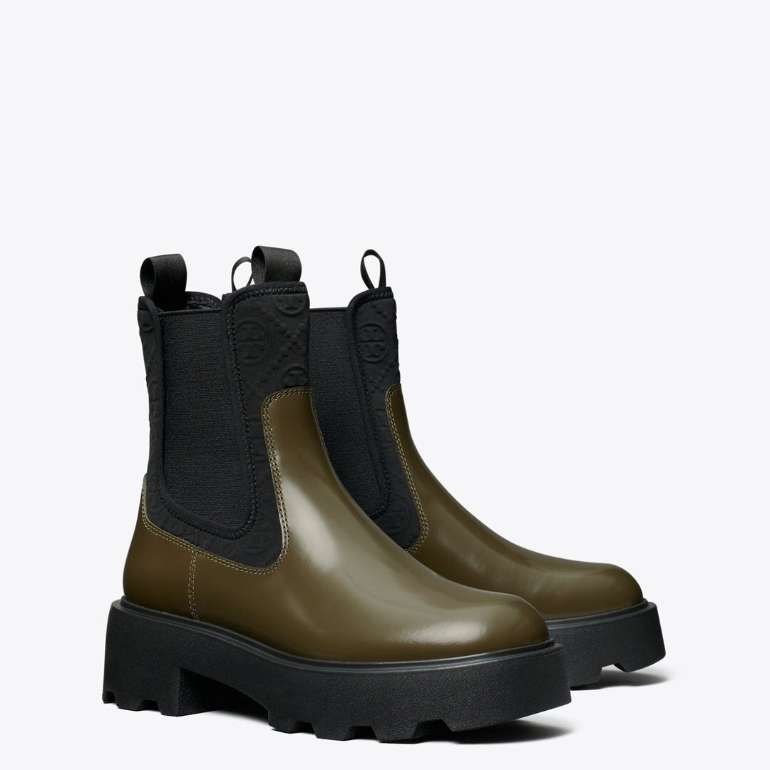 Tory Burch T Monogram Chelsea Lug Boot DARK OLIVE