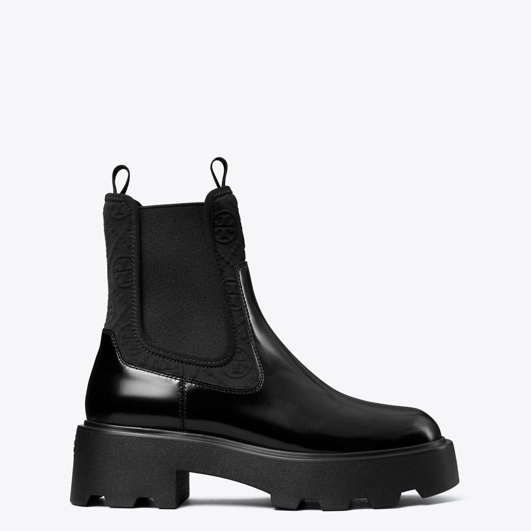 Tory Burch T Monogram Chelsea Lug Boot PERFECT BLACK