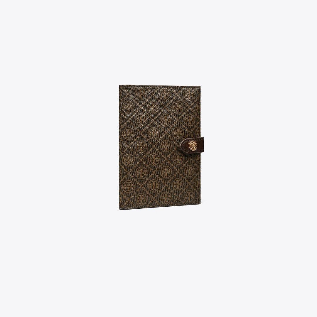 Tory Burch T Monogram Coated Canvas Passport Case French Press