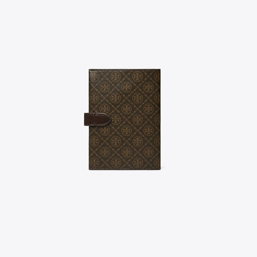 Tory Burch T Monogram Coated Canvas Passport Case French Press
