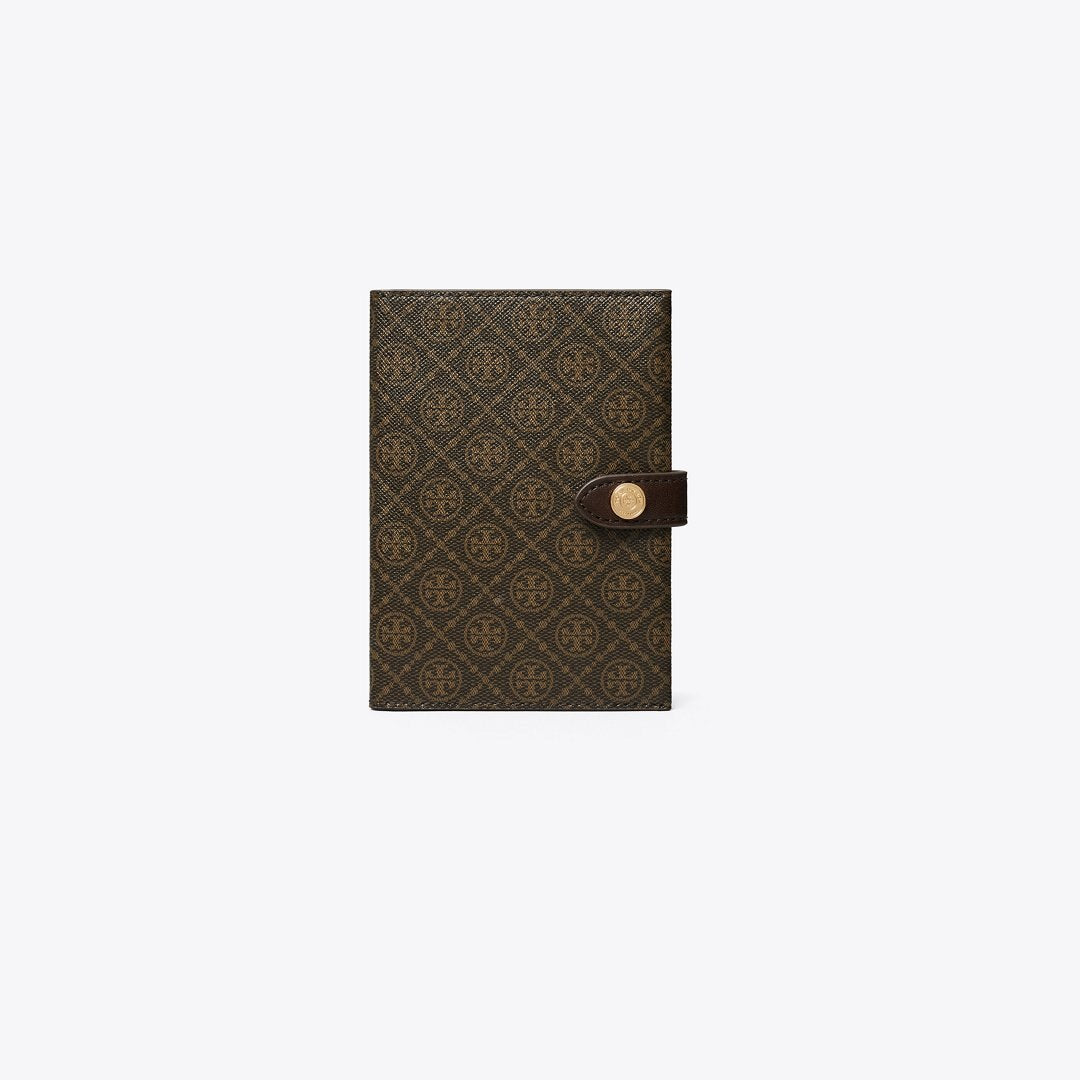 Tory Burch T Monogram Coated Canvas Passport Case French Press