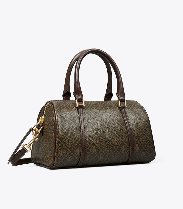 T Monogram Coated Canvas Petite Barrel Bag French Press French Press