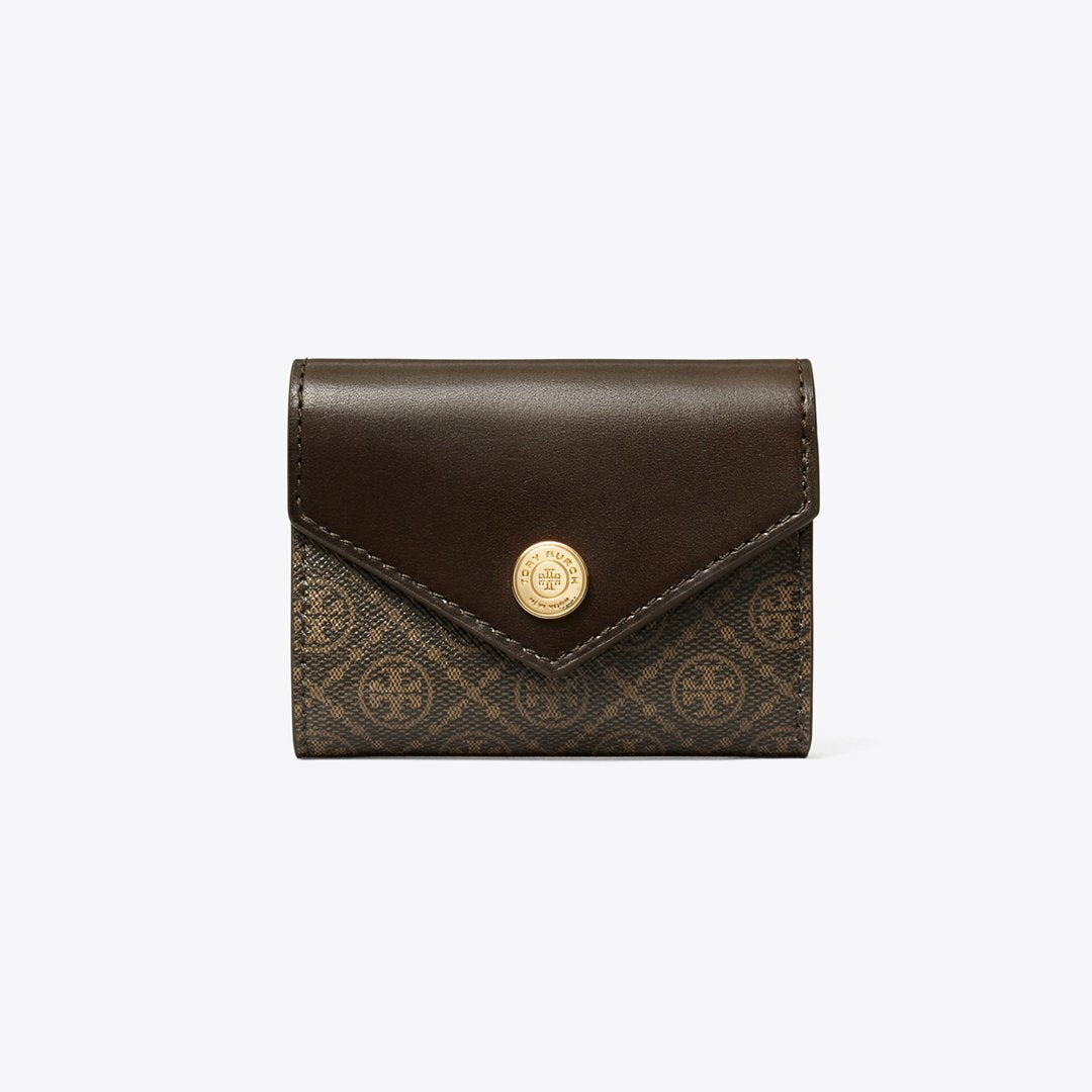 Tory Burch T Monogram Coated Canvas Small Envelope Wallet French Press