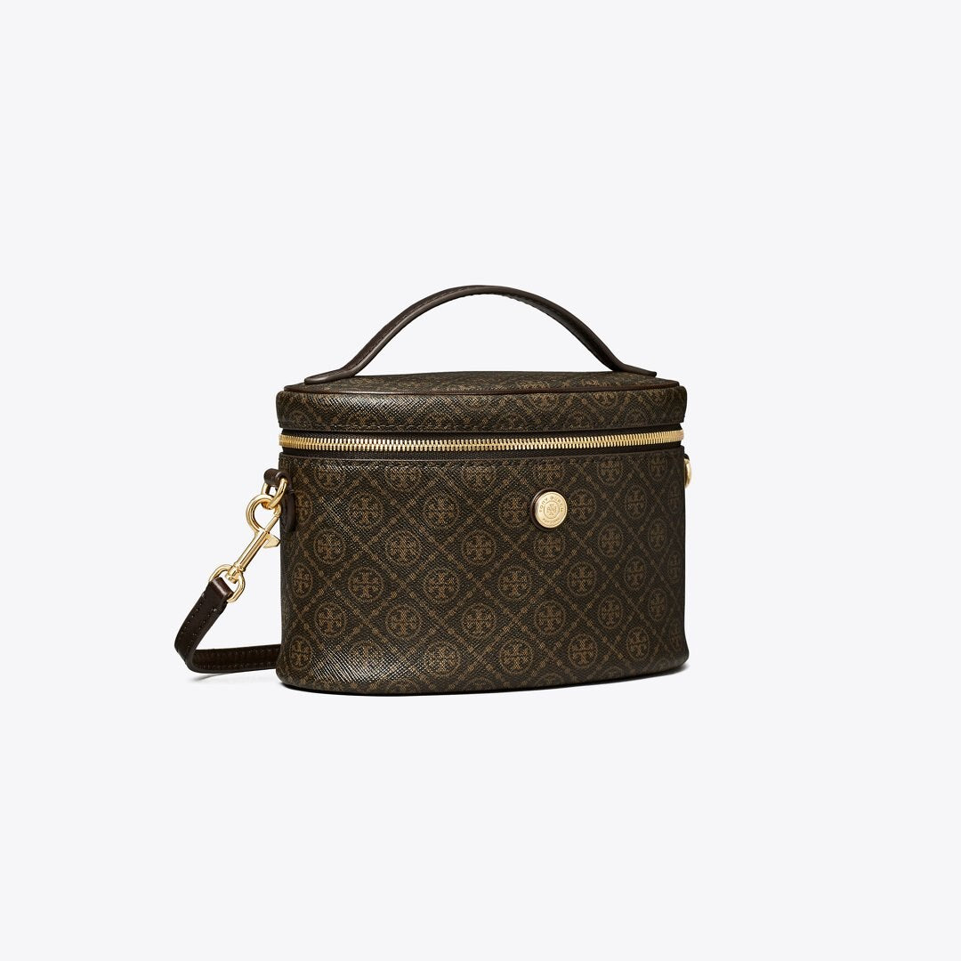 Tory Burch T Monogram Coated Canvas Soft Vanity Case French Press