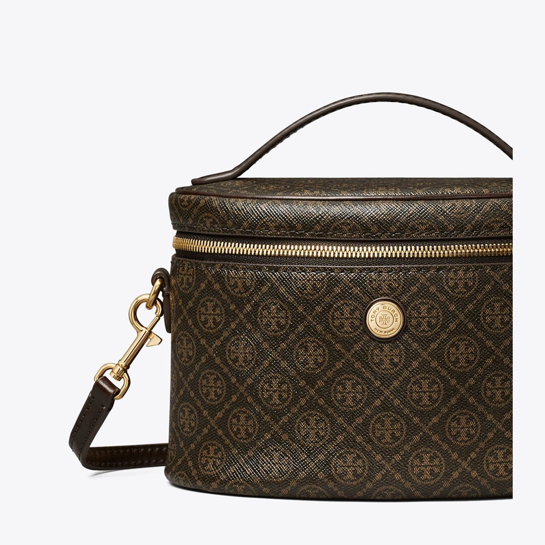 Tory Burch T Monogram Coated Canvas Soft Vanity Case French Press
