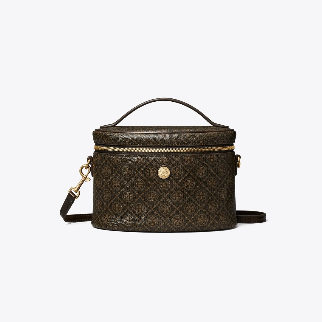 Tory Burch T Monogram Coated Canvas Soft Vanity Case French Press
