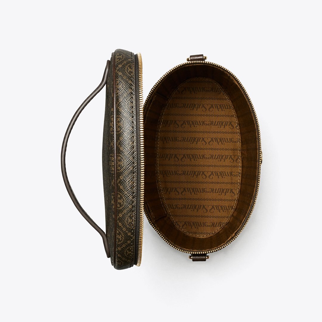 Tory Burch T Monogram Coated Canvas Soft Vanity Case French Press